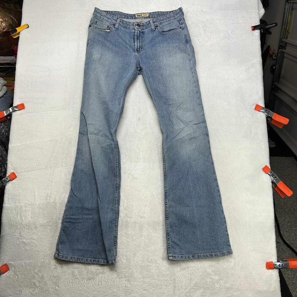 l.e.i. Chelsea Low Rise Flare Jeans Women's 9 Blue Denim Stretch Y2K‎ - 33X33